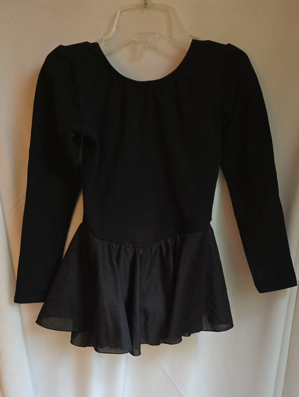 Motionwear Black Long Sleeve Dance Leotard with Skirt